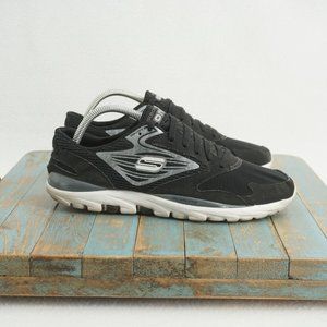 Skechers Womens Go Run Running Shoes White Silver Black Lace Up Size 9.5